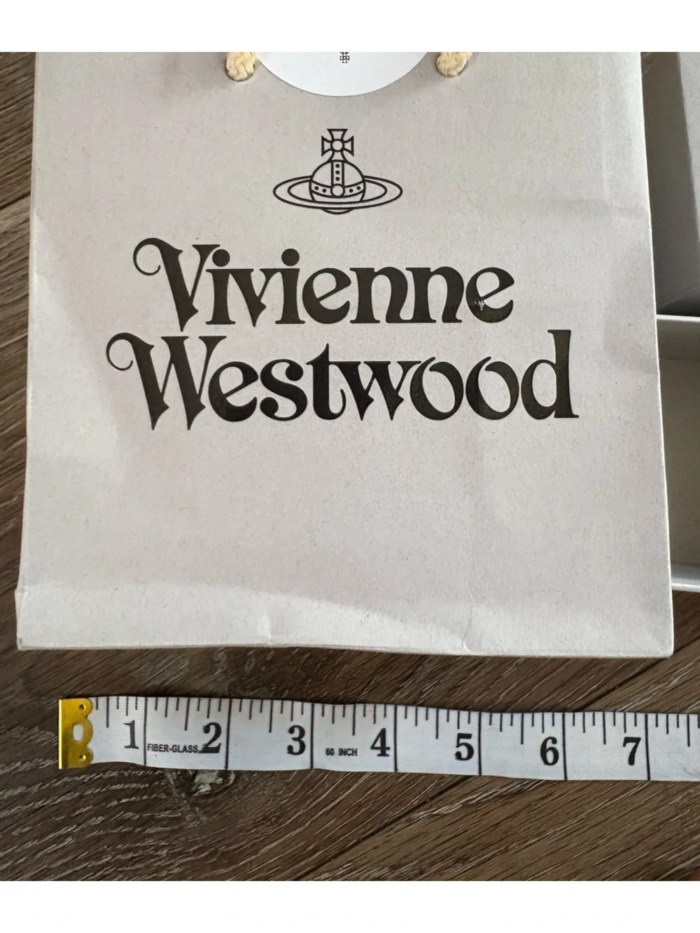 Vivienne Westwood Cream Black Logo Jewelry shopping Box & Bag Set empty